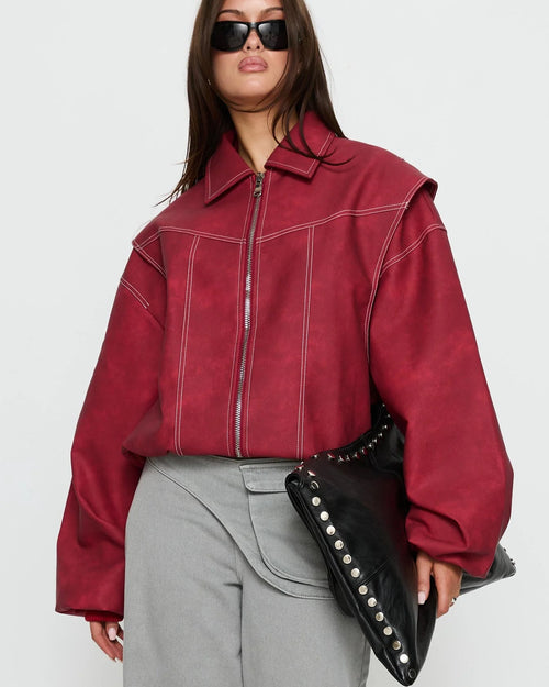 Crimson Bomber Jacket