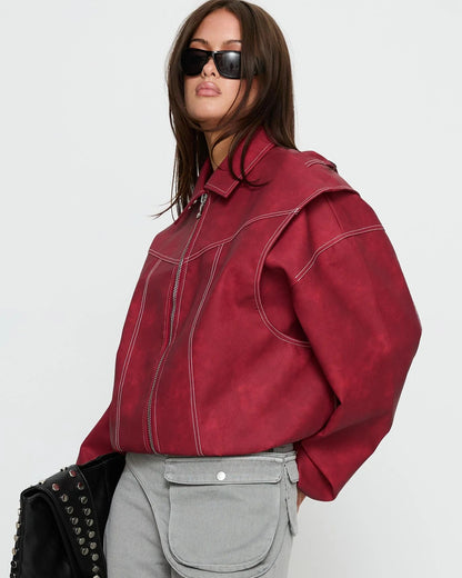 Crimson Bomber Jacket