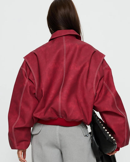 Crimson Bomber Jacket