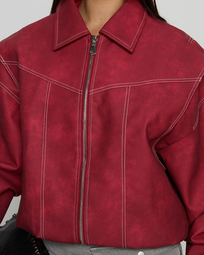 Crimson Bomber Jacket